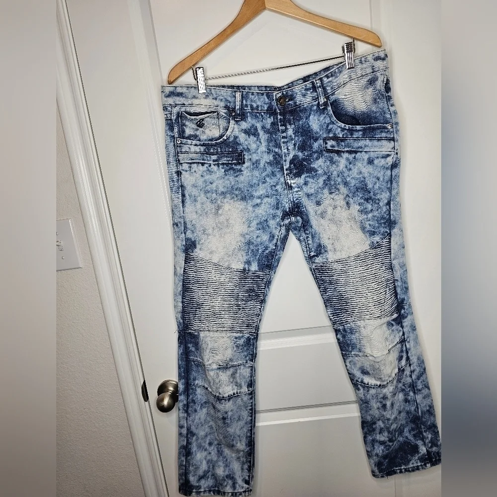 ROCAWEAR Acid Wash Blue Denim Jeans Men's Size 38x32